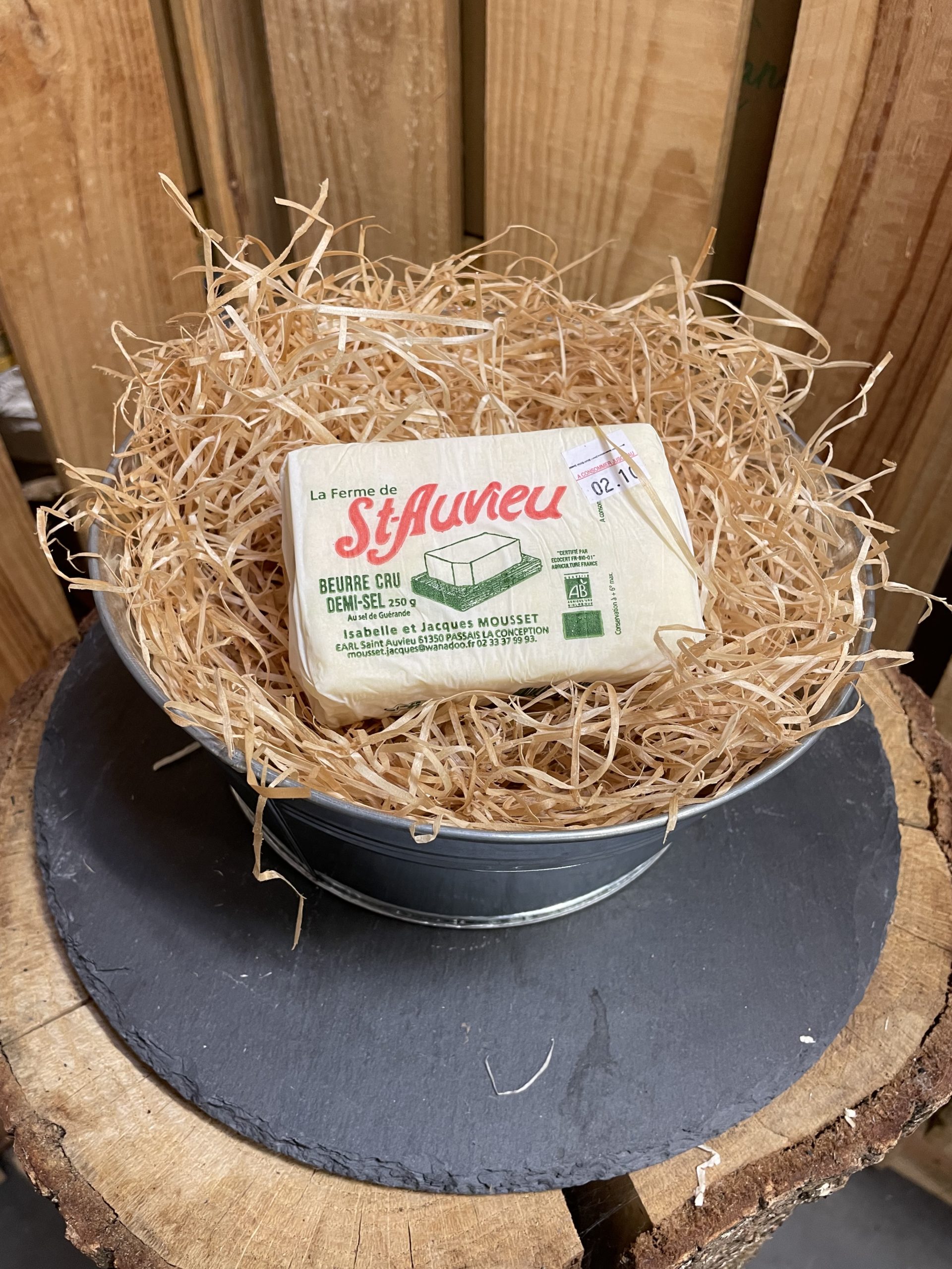 Beurre cru bio demi sel 250g