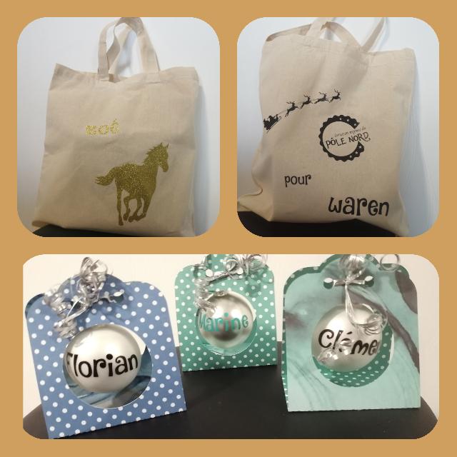 Boule prénom et sac cadeau