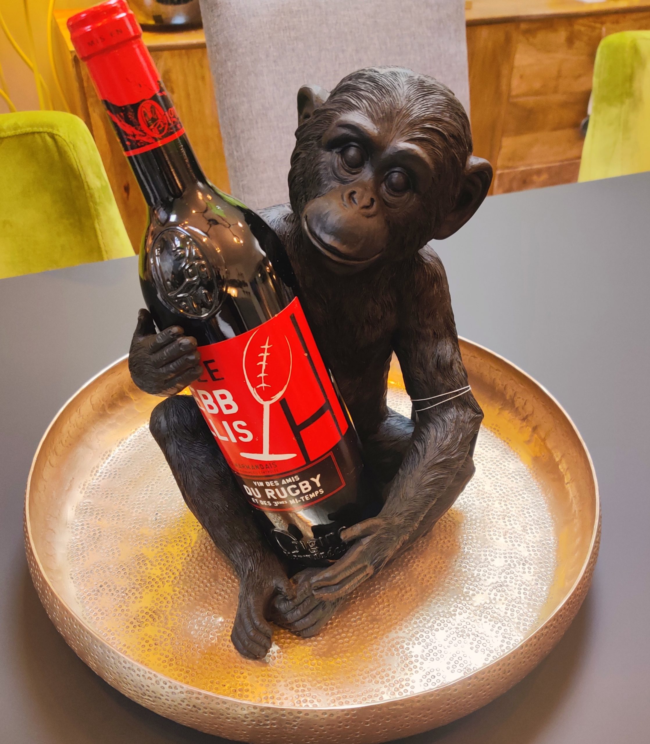Porte bouteille singe black
