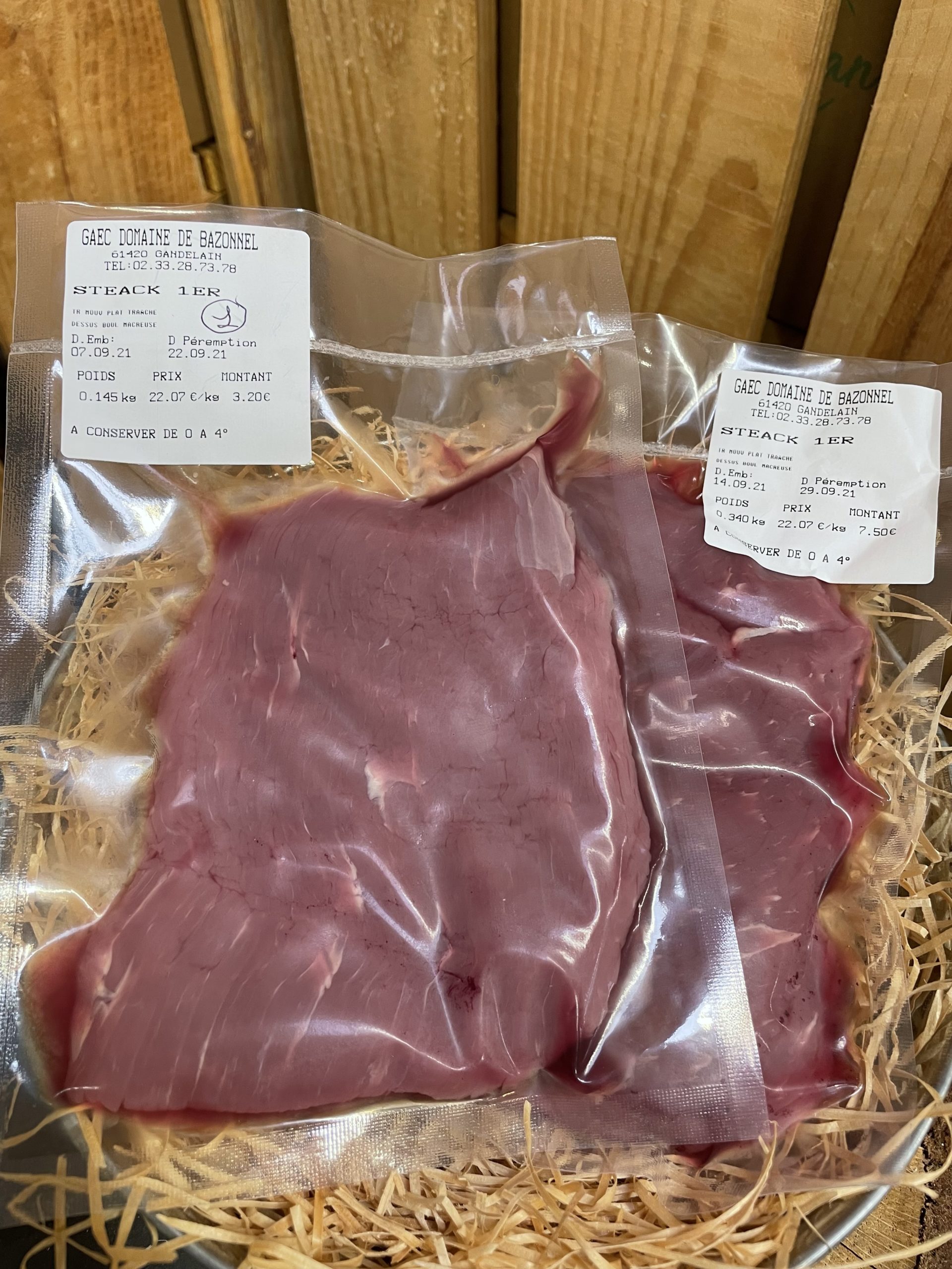 Steak 1ère catégorie par 2 – Viande de Bœuf du domaine de Bazonnel