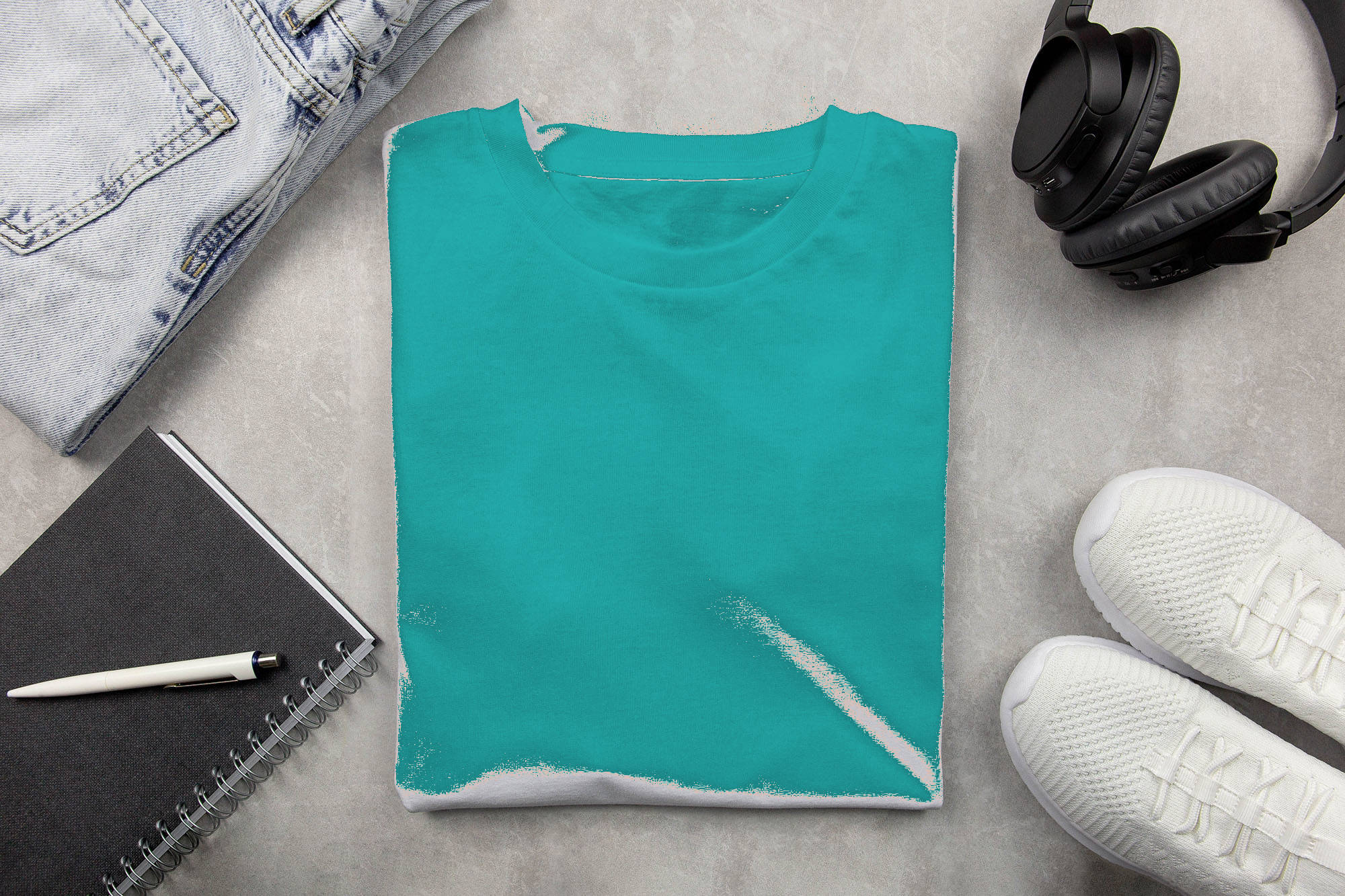 white-womens-cotton-tshirt-bleu