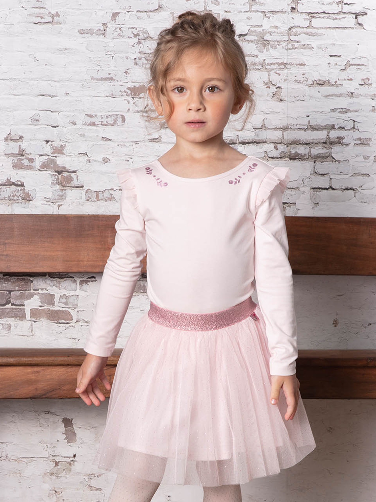 Jupe Rose Pâle Paillettée Enfant Fille